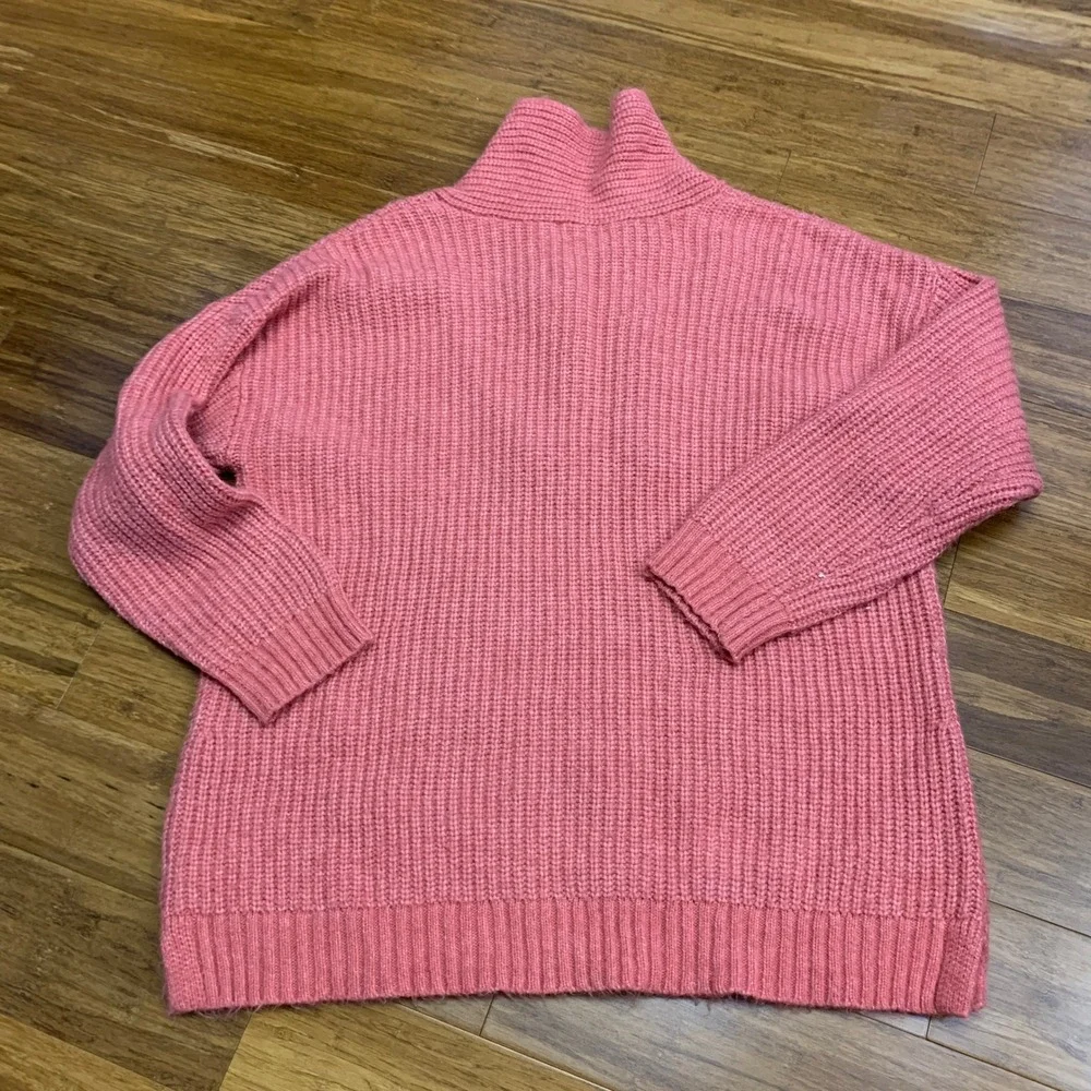 Talbots Sweater Womens Size Large Petite V-Neck Pullover Knit Ribbed Casual Pink